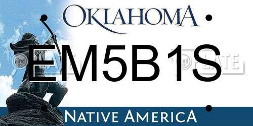 EM5B1S Oklahoma License Plate
