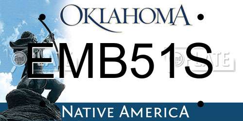 EMB51S Oklahoma License Plate