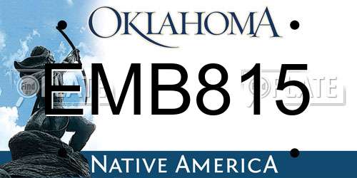 EMB815 Oklahoma License Plate