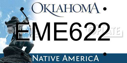 EME622 Oklahoma License Plate