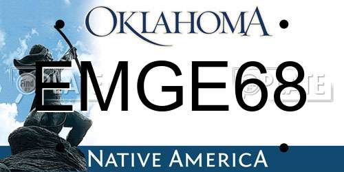 EMGE68 Oklahoma License Plate