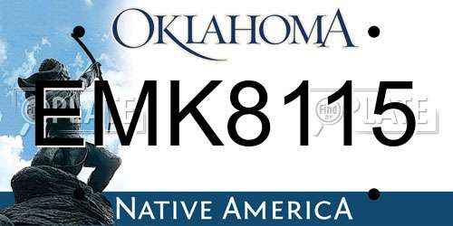 EMK8115 Oklahoma License Plate