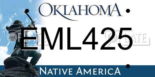 EML425 Oklahoma License Plate