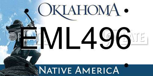 EML496 Oklahoma License Plate