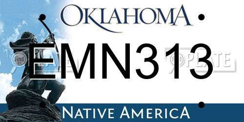 EMN313 Oklahoma License Plate