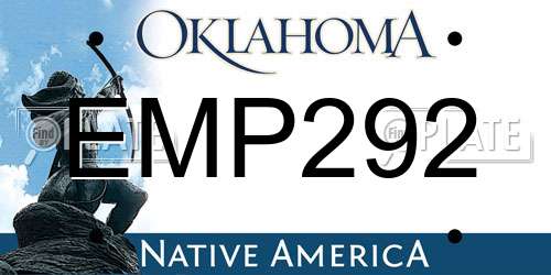 EMP292 Oklahoma License Plate