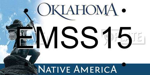 EMSS15 Oklahoma License Plate