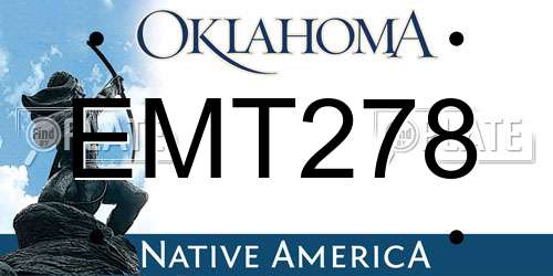 EMT278 Oklahoma License Plate