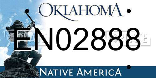 EN02888 Oklahoma License Plate