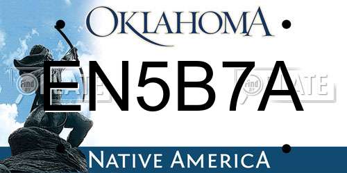 EN5B7A Oklahoma License Plate