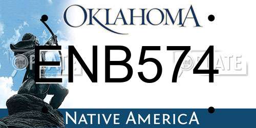 ENB574 Oklahoma License Plate