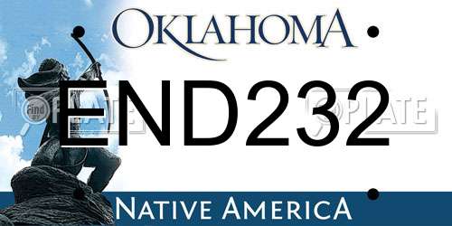 END232 Oklahoma License Plate