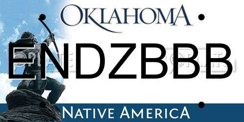ENDZBBB Oklahoma License Plate