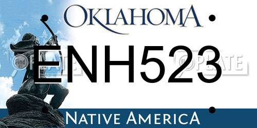 ENH523 Oklahoma License Plate