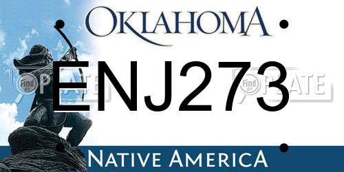 ENJ273 Oklahoma License Plate