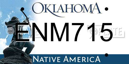ENM715 Oklahoma License Plate