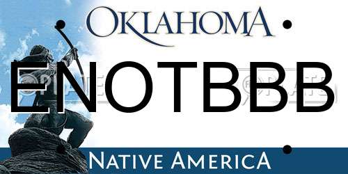 ENOTBBB Oklahoma License Plate