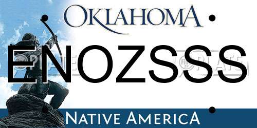 ENOZSSS Oklahoma License Plate