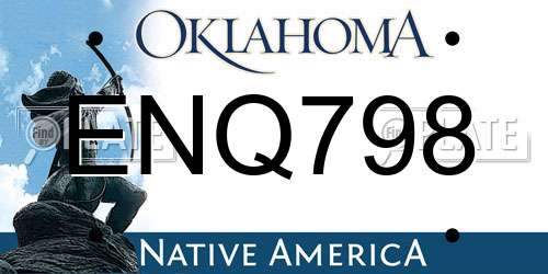 ENQ798 Oklahoma License Plate