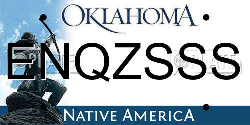 ENQZSSS Oklahoma License Plate