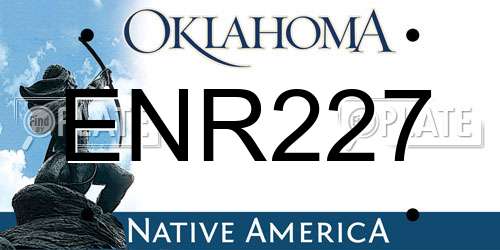 ENR227 Oklahoma License Plate