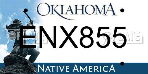 ENX855 Oklahoma License Plate