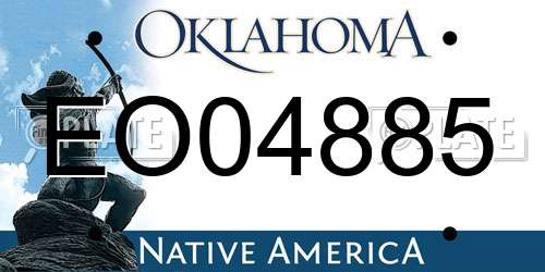 EO04885 Oklahoma License Plate