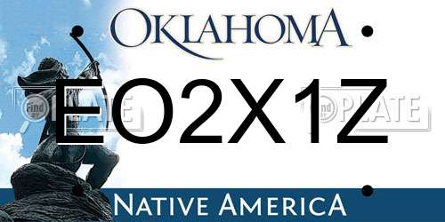 EO2X1Z Oklahoma License Plate