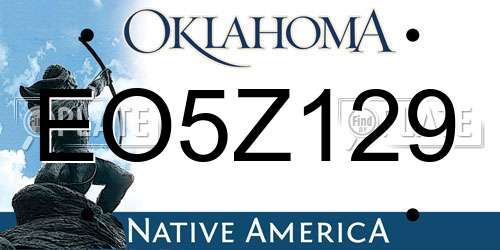 EO5Z129 Oklahoma License Plate