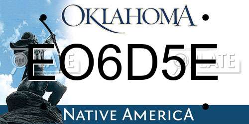 EO6D5E Oklahoma License Plate