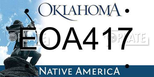 EOA417 Oklahoma License Plate