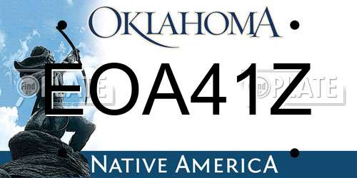 EOA41Z Oklahoma License Plate