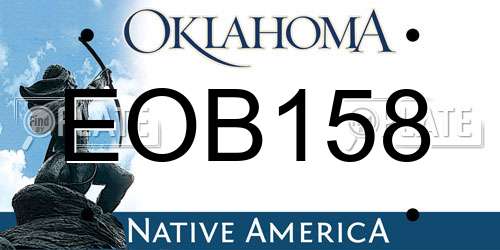 EOB158 Oklahoma License Plate