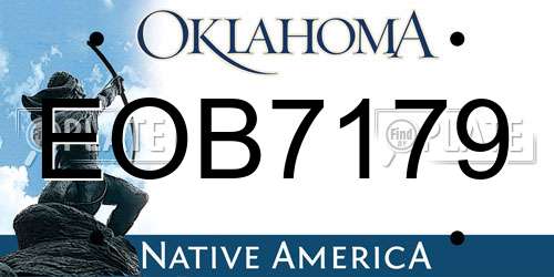 EOB7179 Oklahoma License Plate