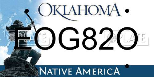 EOG82O Oklahoma License Plate