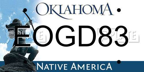 EOGD83 Oklahoma License Plate