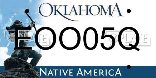 EOO05Q Oklahoma License Plate