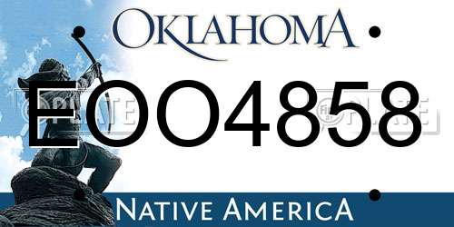 EOO4858 Oklahoma License Plate