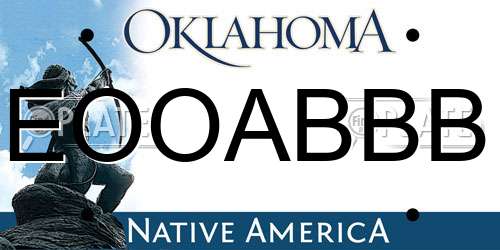EOOABBB Oklahoma License Plate