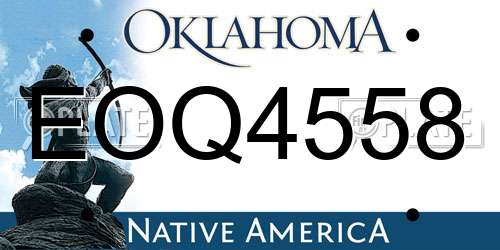 EOQ4558 Oklahoma License Plate