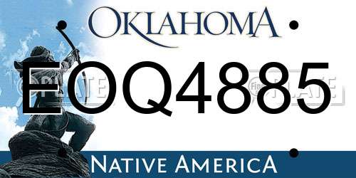 EOQ4885 Oklahoma License Plate