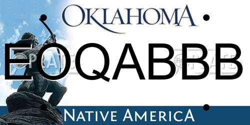 EOQABBB Oklahoma License Plate