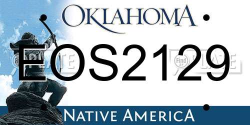 EOS2129 Oklahoma License Plate
