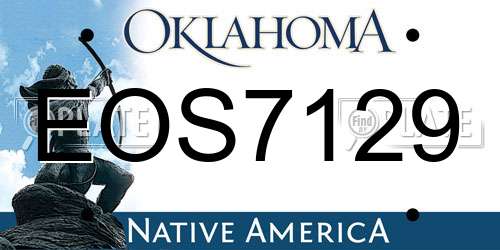 EOS7129 Oklahoma License Plate
