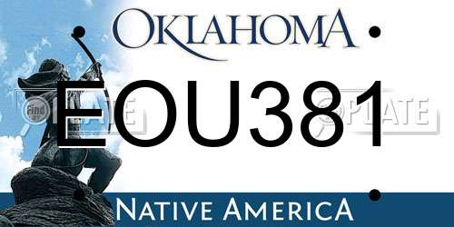 EOU381 Oklahoma License Plate