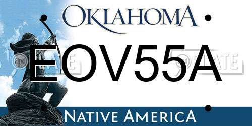 EOV55A Oklahoma License Plate