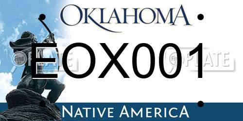 EOX001 Oklahoma License Plate