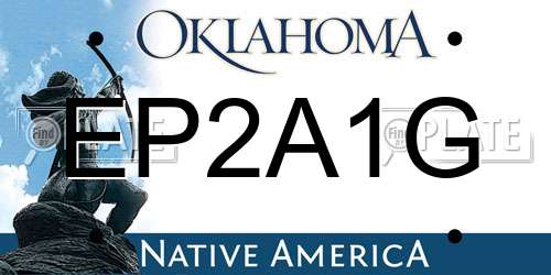 EP2A1G Oklahoma License Plate