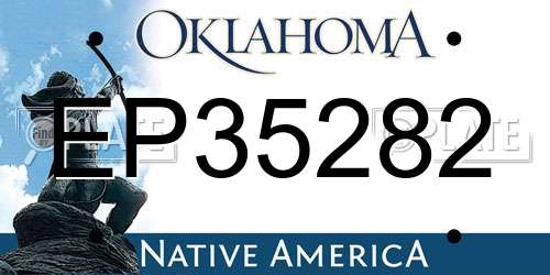 EP35282 Oklahoma License Plate