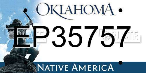 EP35757 Oklahoma License Plate